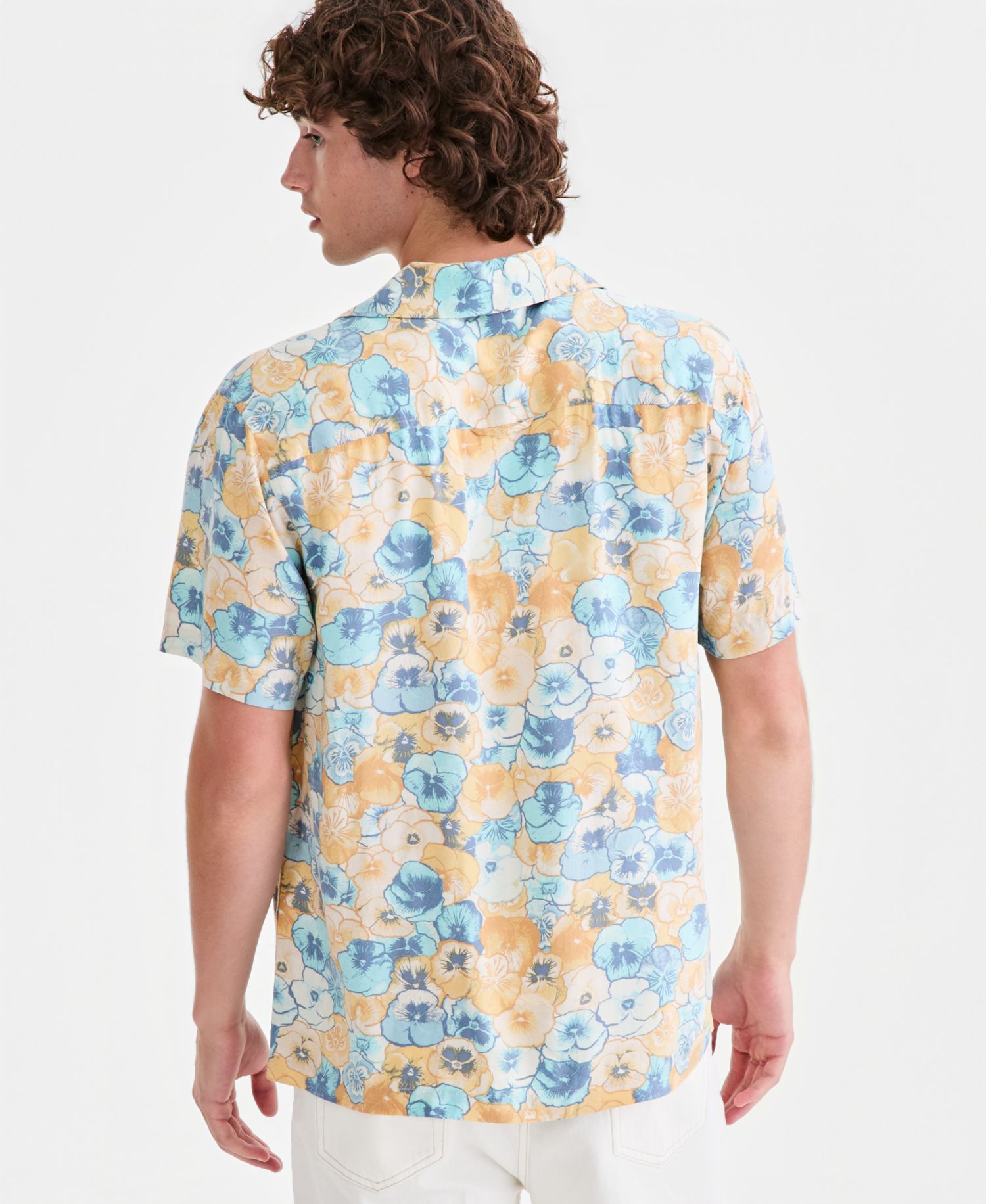 Men's Neymar Floral-Print Short-Sleeve Camp Shirt