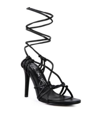 Womens Trixy Knot Lace Up High Heel Sandal