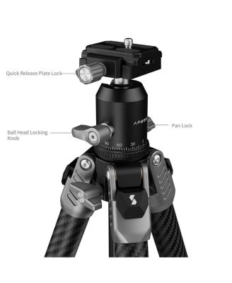 5-Section Carbon Fiber Portable Photo Tripod with Ball Head