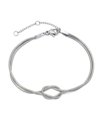 Tarnish Resistant Silver Plated Knotted Rope Chain Bracelet