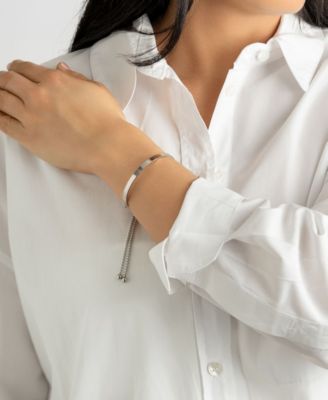 Silver 2-Piece Flower and Cuff Bolo Bracelet Set