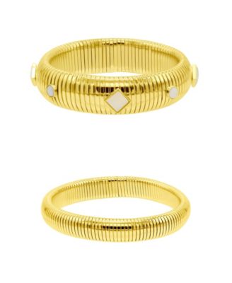 Gold 2-Piece Coil Bangle Bracelet Set