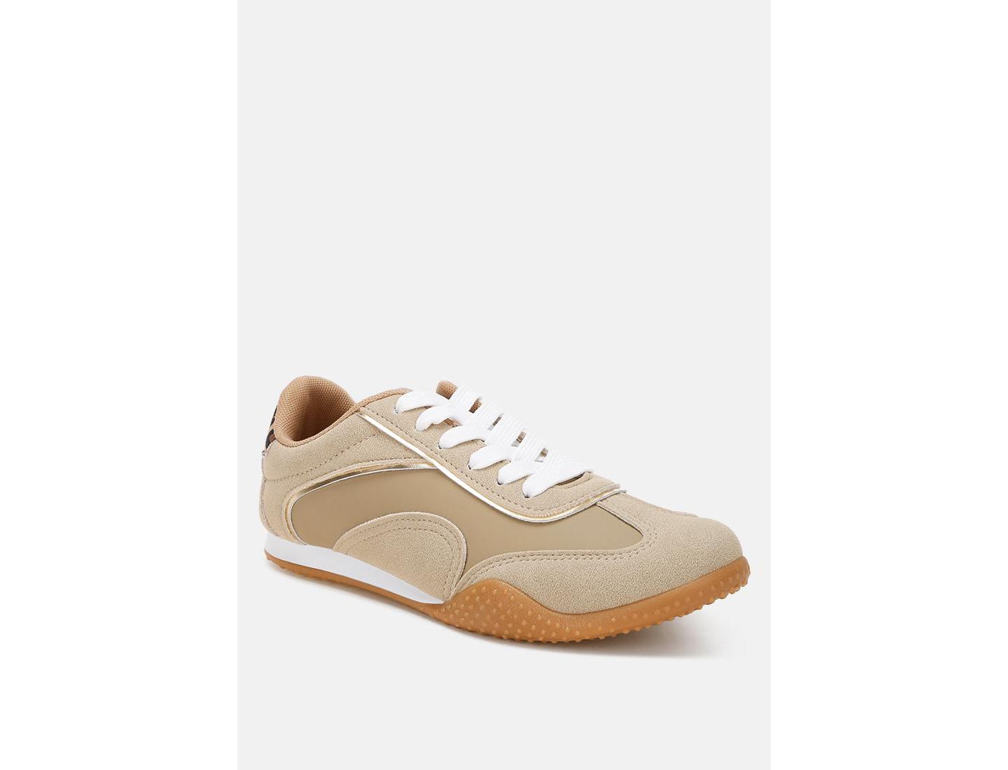Женские кроссовки London Rag Zuccia Comfortable Lace-Up, цвет: Бежевая искусственная кожа — фото 1