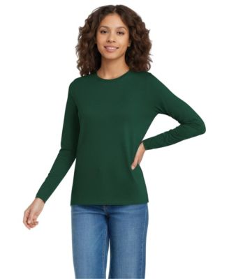 Women's Tall Supima Cotton Long Sleeve Crewneck T-Shirt