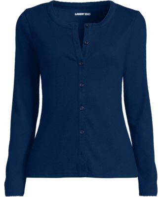 Women's Long Sleeve Micro Rib Button Through Cardigan