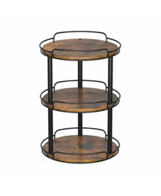 12.2'' 3 Tier Wood Lazy Susan Turntable Organizer Spice Rack Kitchen Countertop Pantry Bathroom