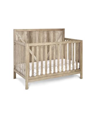 4 in 1 Convertible Solid Wood Crib Vintage Chestnut Industrial Farmhouse Style