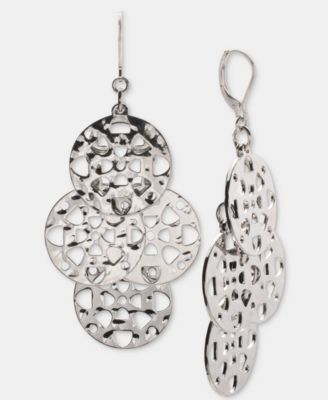 Gold-Tone Circle Drop Earrings