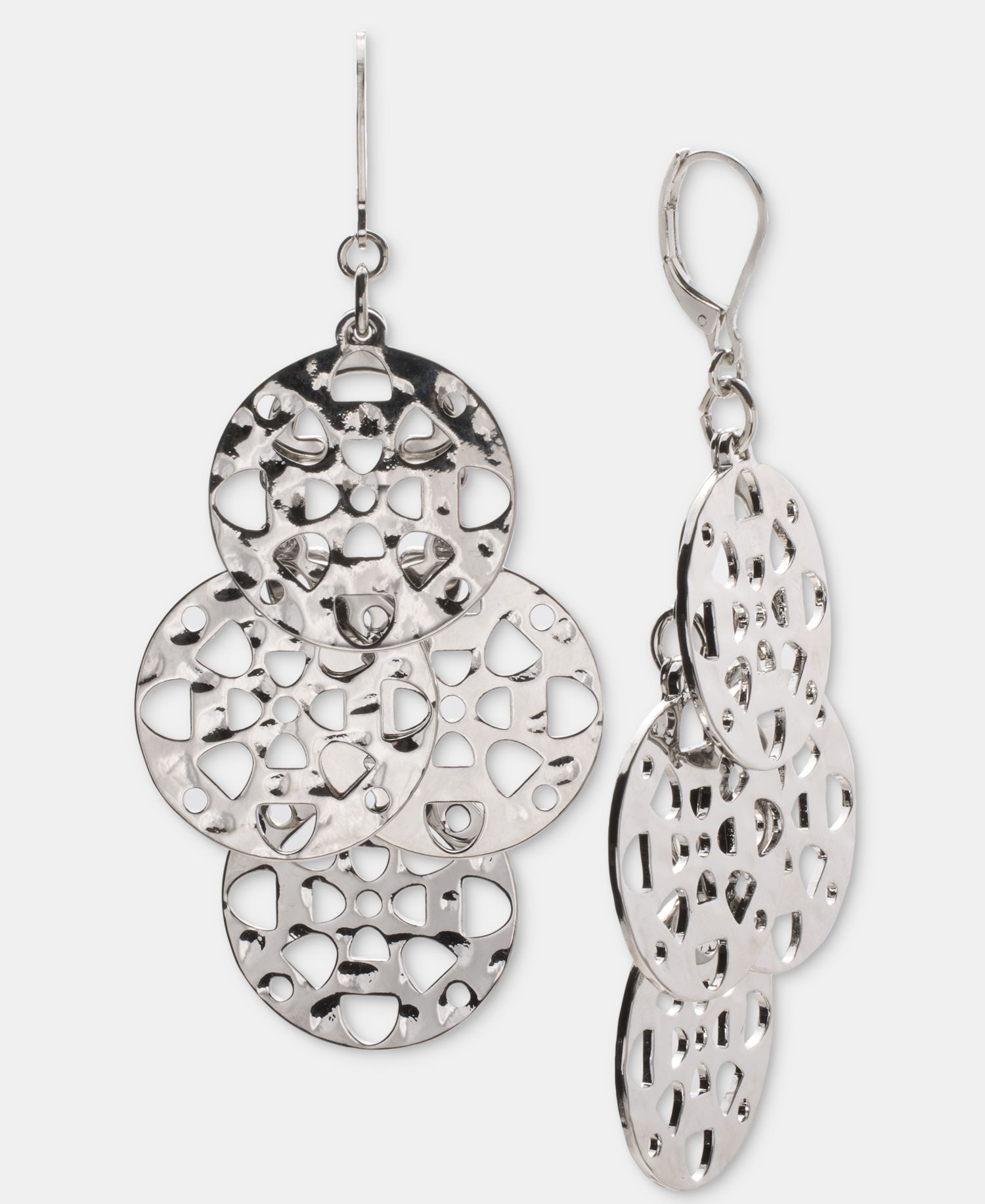 Gold-Tone Circle Drop Earrings