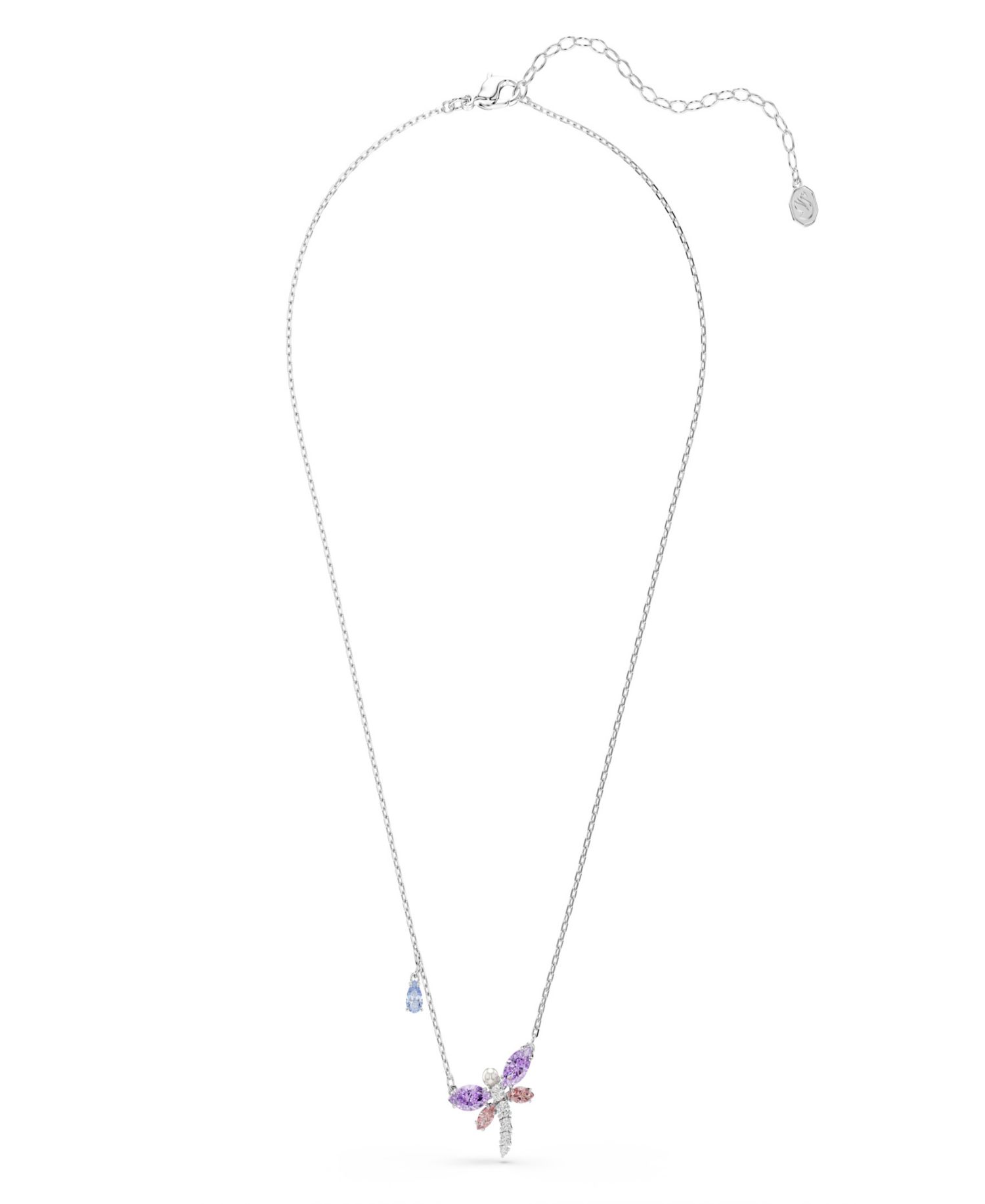 Ariana Grande x Mixed Cuts, Dragonfly, Multicolored, Rhodium-Plated Pendant Necklace