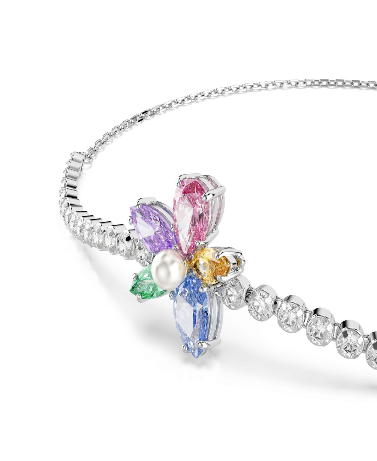 Ariana Grande x Mixed Cuts, Flower, Multicolored, Rhodium-Plated Bracelet