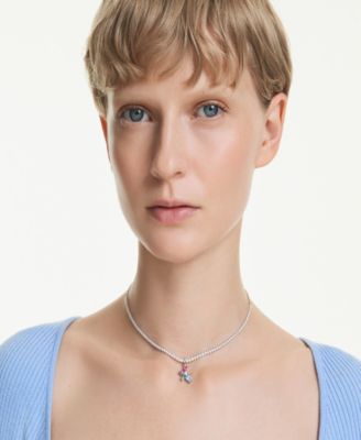 Ariana Grande x Choker Necklace, Mixed Cuts, Flower, Multicolored, Rhodium Plated