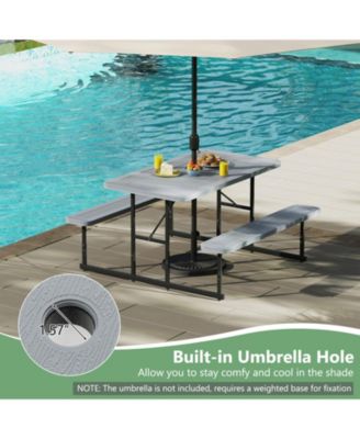 Outdoor Picnic Table Bench Set for Two to Four People