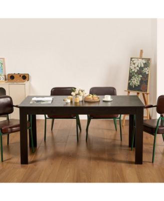 Rectangle Dining Table, 63" Length, Modern Wood Table for 4-6 People