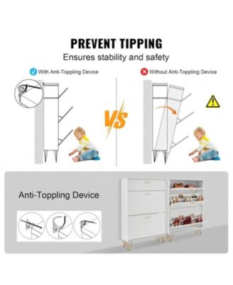 Shoe Cabinet with 3 Flip Drawers, Entryway Shoe Storage Organizer for Living Room