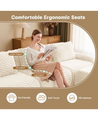 82" Modern Modular Sofa, Soft Flannelette 2-Seater Couch with Deep Seat and Anti-Slip Base for Living Room