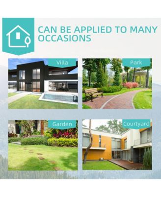 50" Outdoor Bench, Metal Garden Bench with Floral Pattern Backrest, Porch Bench