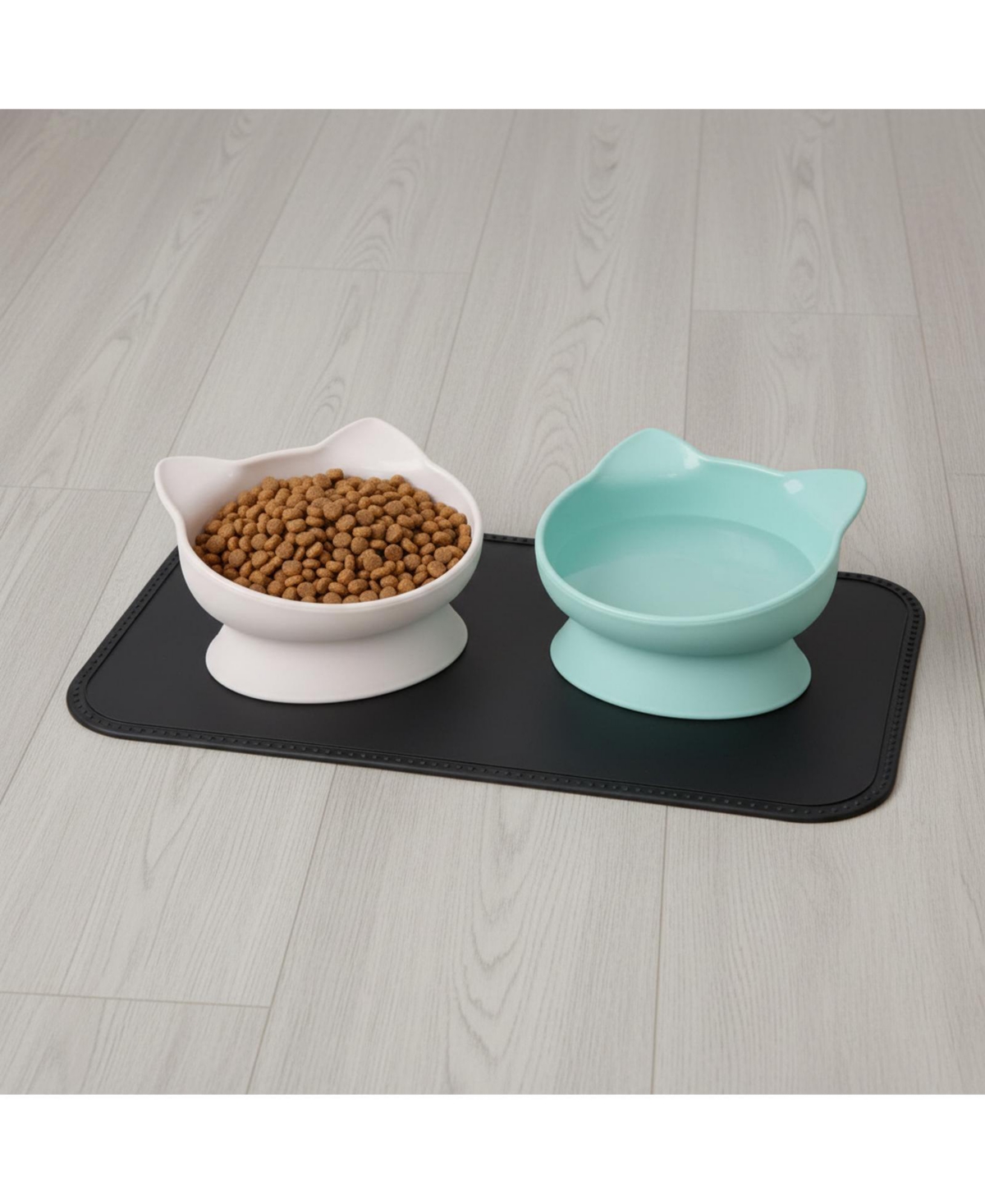 Aronkl Elevated Cat Food Water Bowls Set of 2 Whisker Friendly Raised Pedestal Dishwasher Safe 6.5 Oz