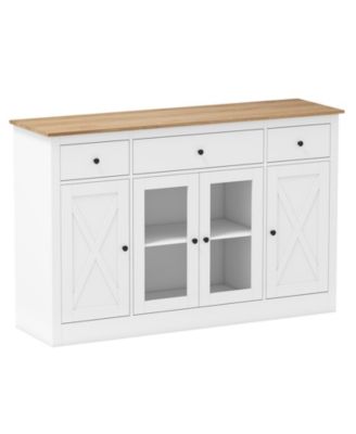 Large Buffet Sideboard Cabinet with Drawers and Wine Storage