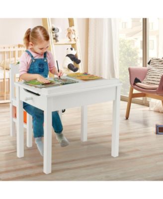 Flip-Top Kids Activity Table and Chair Set with Hidden Storage
