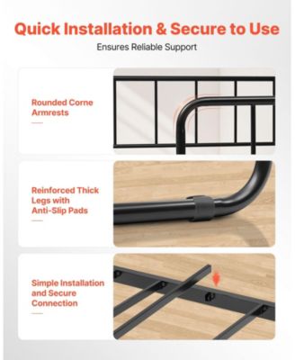 Full Size Daybed Frame with Trundle, Heavy Duty Metal, Easy Assembly