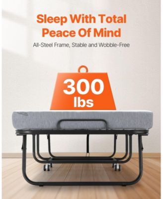 Rollaway Bed, 31" x 75", Foldable Bed with 4" Mattress, for Adults and Guests
