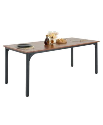71in Rectangle Wood Farmhouse Dining Table for 6-8 People