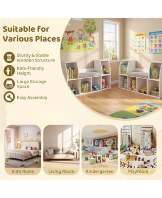 40 in Kids Bookshelf with Reading Nook and Six Open Cubes