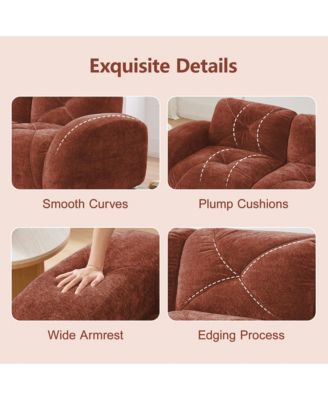 80" Velvet Modular Loveseat Sofa, 2-Seater Tufted Couch with 32D High-Density Sponge and Anti-Slip Bottom for Living Room