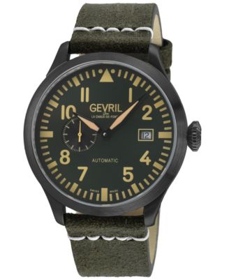 Men's Vaughn Swiss Automatic Italian Leather Strap Watch