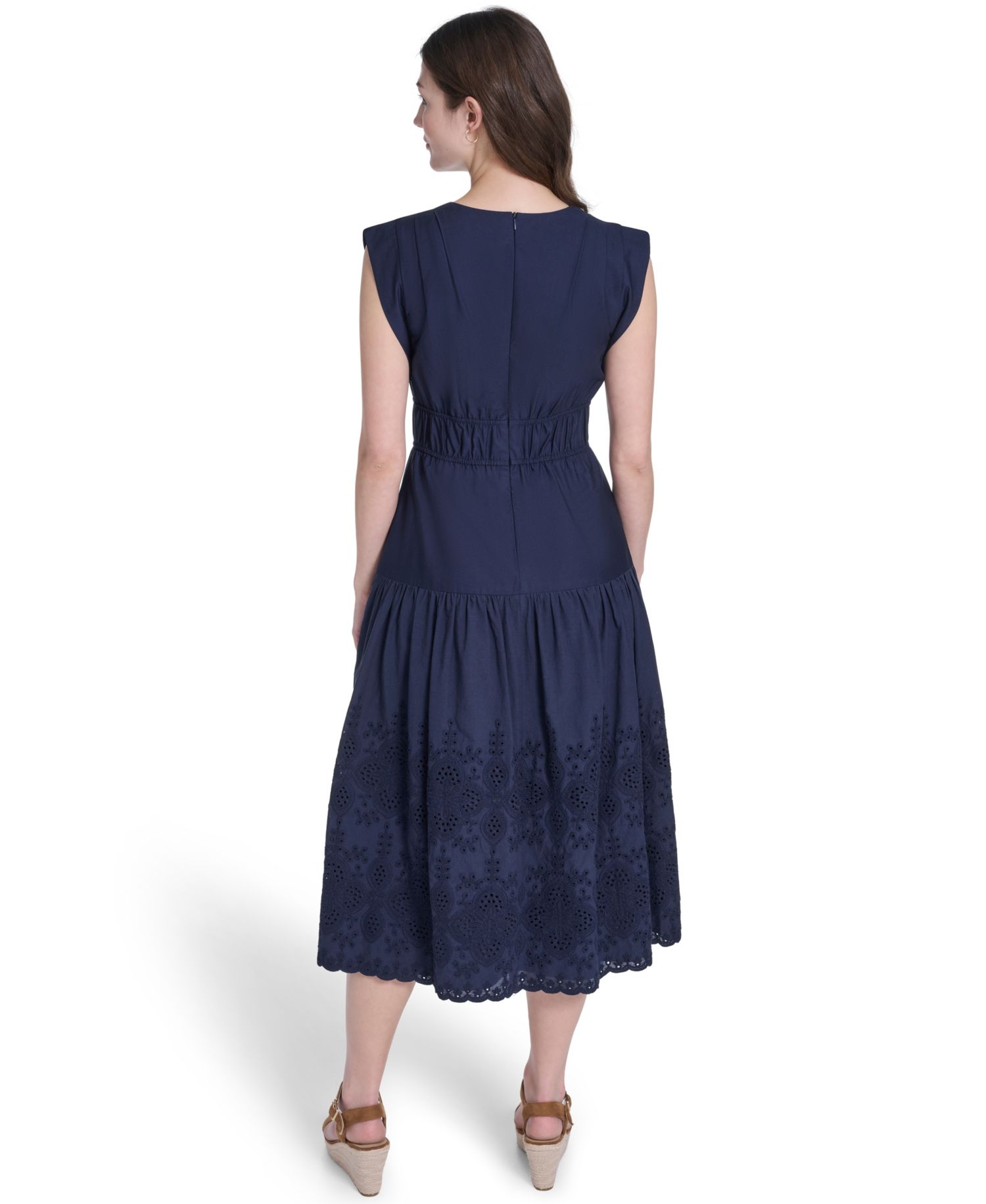 Petite V-Neck Sleeveless Midi Dress