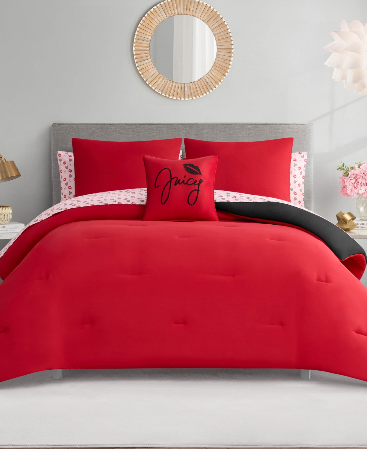 Juicy Couture Glam Girl Reversible Bed in a Bag 8-Pc. Comforter Set