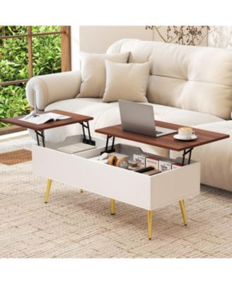 47 in Split Lift-Top Coffee Table with Hidden Compartments