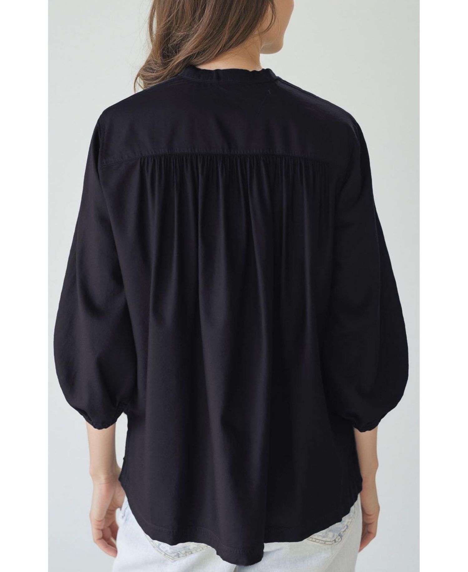 Women's Ocean+Main Cotton Poplin Peasant Top