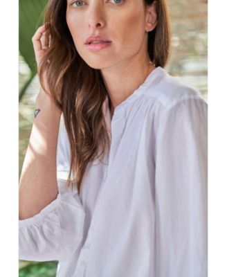 Women's Ocean+Main Cotton Poplin Peasant Top