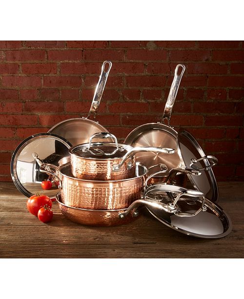 Lagostina Martellata Triply Copper 10Pc. Cookware Set & Reviews