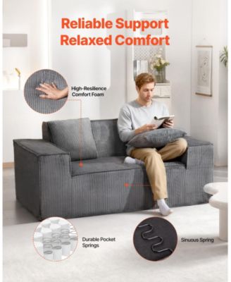  63-Inch 2-Seat Corduroy Loveseat Sofa Couch for Living Room