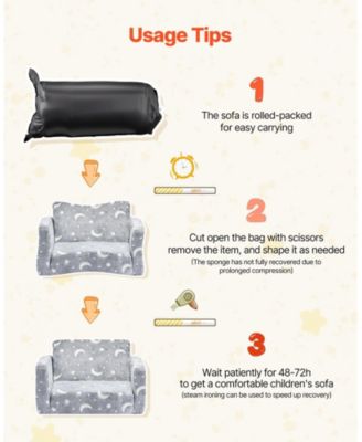 2-in-1 Kids Sofa Glow in the Dark Convertible Toddler Chair and Lounger