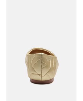 Womens Janice Quilted Ballerina Flats