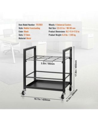 Blueprint Storage Rack, 12 Slots with Wheels, Mobile Blueprint Holder for Office