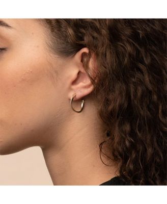 Leslie Small Sculpted Oval Hoop Earrings Dainty Trendy