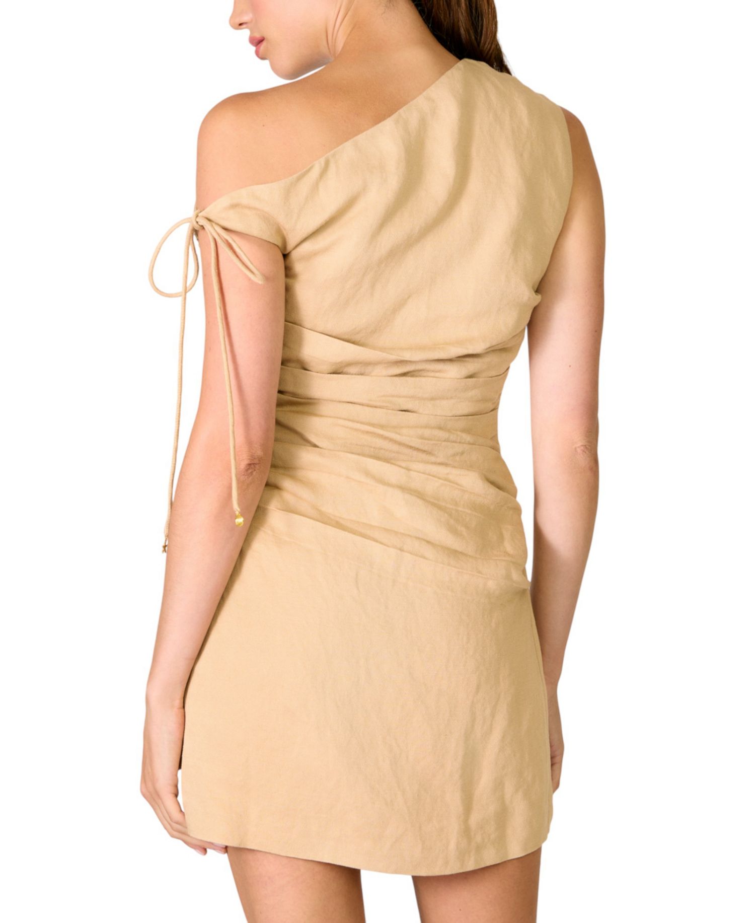 Women's Sleeveless Asymmetrical Neck Short Dress