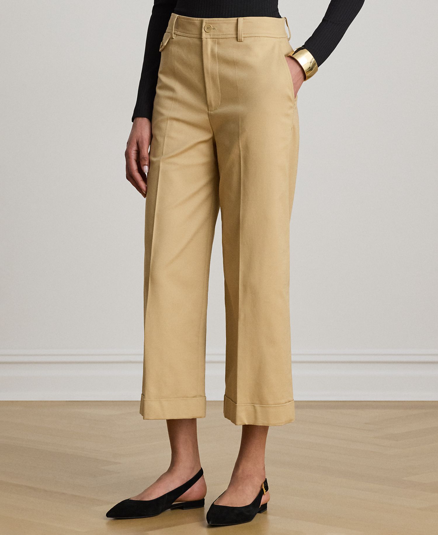Petite Cropped Wide-Leg Pants