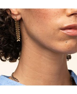 Elara Chevron Drop Earrings Bold Trendy Statement