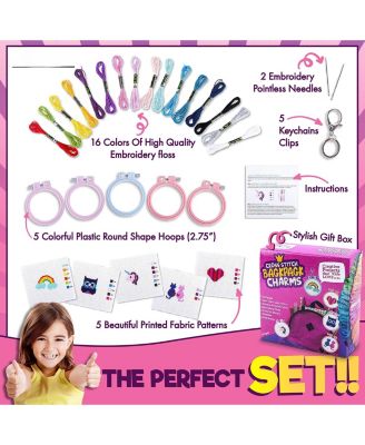 5 kits Cross Stitch Backpack Charms Keychains Embroidery Kit Beginners Kids Needlepoint Craft