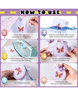 6 Sets Cross Stitch Kits Beginners Embroidery Needlepoint Starters Practice Sets