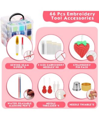 276 pack Embroidery Floss Thread Kit 210 Colors Cross Stitch Sewing Accessories Storage Box