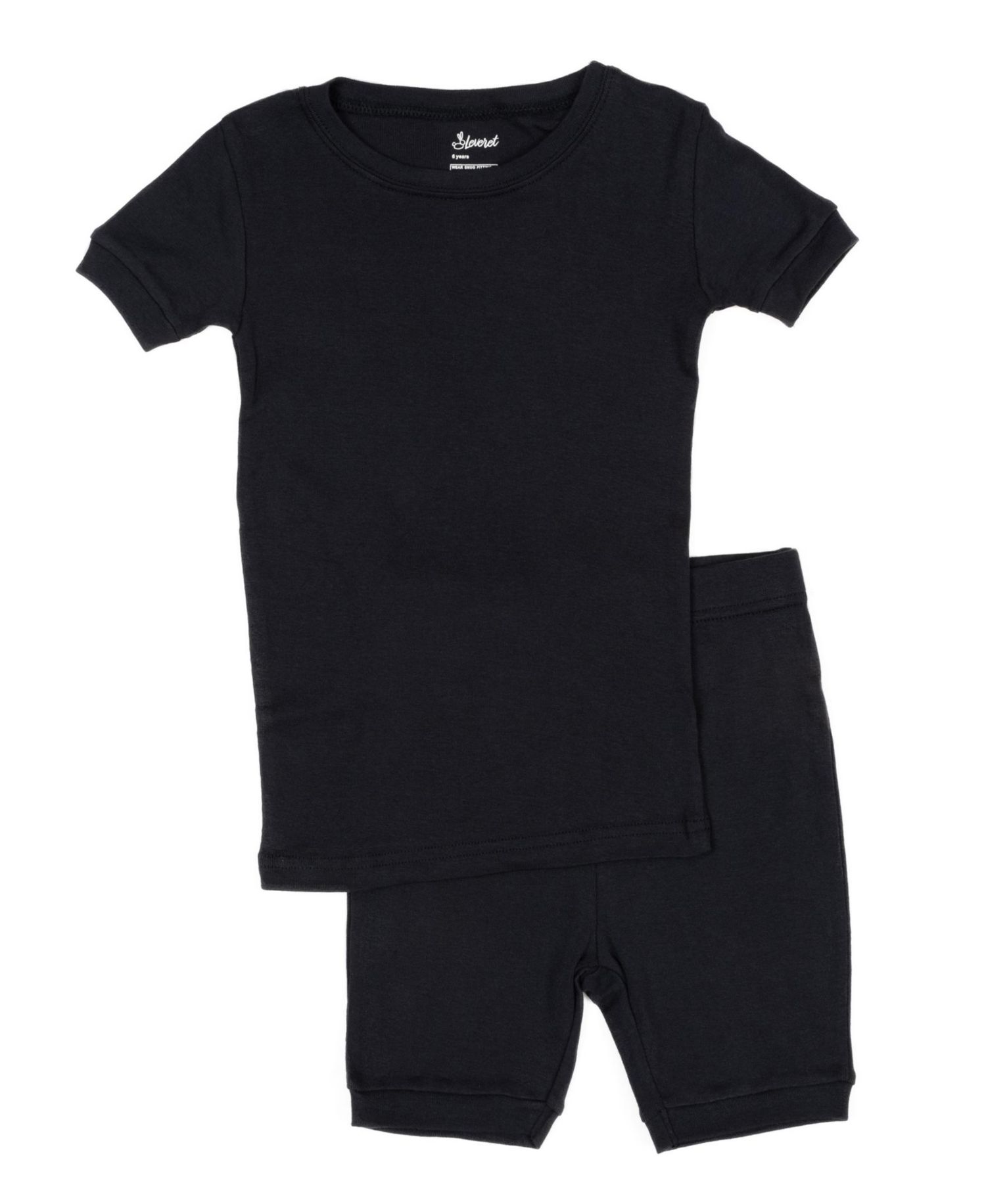 Kids Matching Family Two Piece Cotton Short Sleeve Shirt and Shorts Solid Color Pajamas 6-14