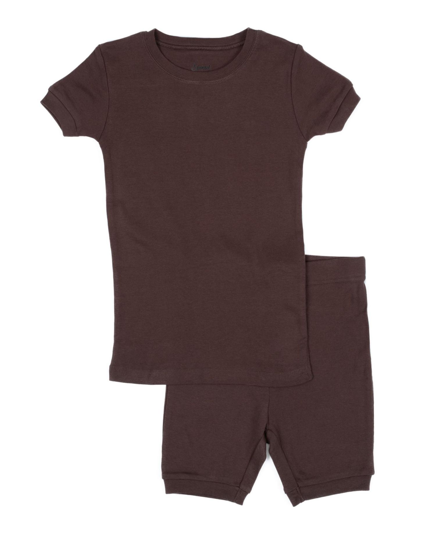 Kids Matching Family Two Piece Cotton Short Sleeve Shirt and Shorts Solid Color Pajamas 6-14