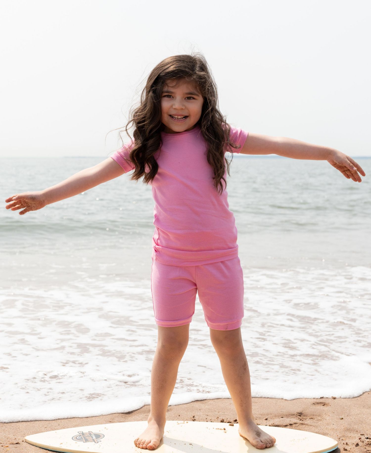 Kids Matching Family Two Piece Cotton Short Sleeve Shirt and Shorts Solid Color Pajamas 6-14